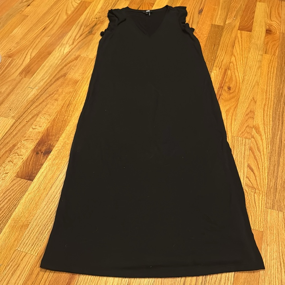 Paige V-Neck Maxi Single Side Slit Ruffle Top Knit Dress - Picture 4 of 5